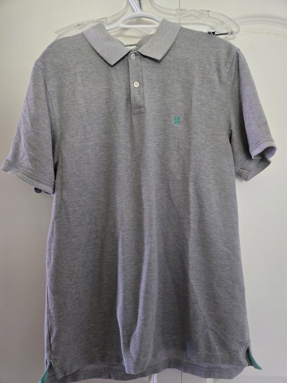 Izod Grey Polo with Teal Logo
